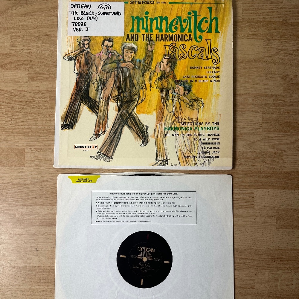 MATTEL OPTIGAN ORGAN RECORD - THE BLUES SWEET AND LOW - DISC # 70020 MELLOTRON